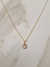 Birthstone Necklace October Light Rose