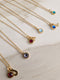 Initial Birthstone Necklace December Blue Zircon