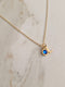 Initial Birthstone Necklace September Sapphire Blue