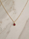 Birthstone Necklace Januari Siam Red