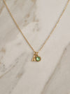 Initial Birthstone Necklace August Peridot Green