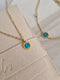 Initial Birthstone Necklace December Blue Zircon