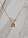 Initial Birthstone Necklace November Topaz Yellow