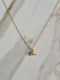 Initial Birthstone Necklace December Blue Zircon