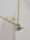 Initial Birthstone Necklace December Blue Zircon